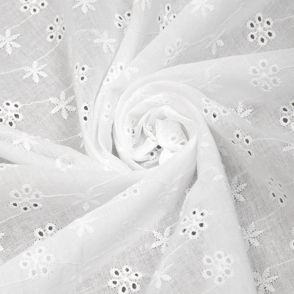 Ткань шитьё (прошва) 100 г/м², 150 см / 2 метра, TBY.Emb.1 белый