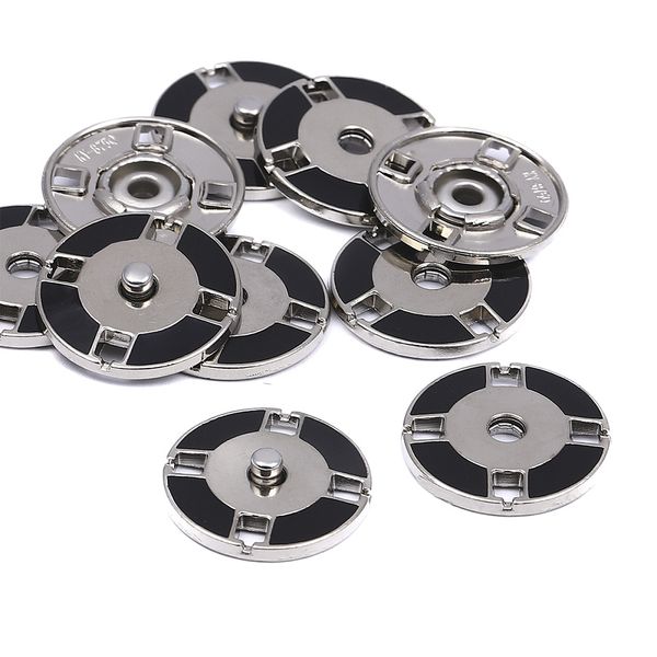 Кнопка пришивная металл ⌀21.0 мм, цв.никель / черный, уп.50 шт, TBY