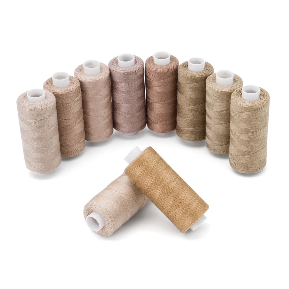 Швейные нитки (набор) 40/2, 10 кат. по 365м (400 ярд), Бежевый туман, Bestex