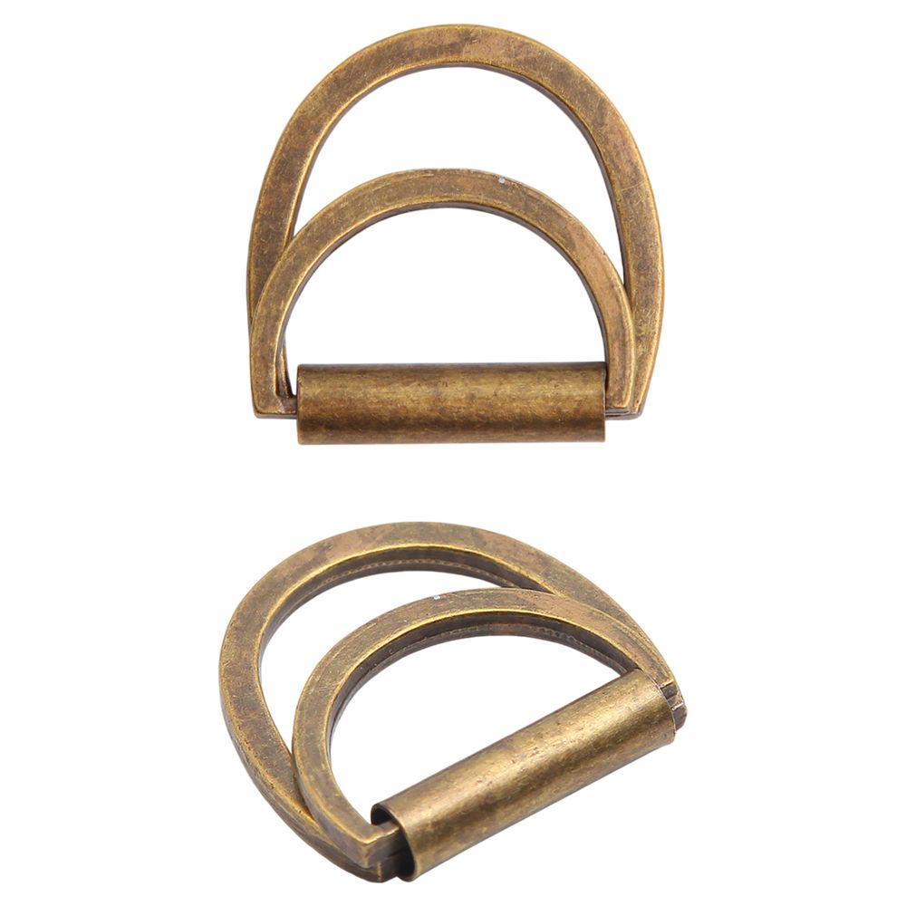 Полукольцо двойное металл внутр. 15 мм (внешн. 22х22 мм), 2 шт, металл, бронза, MT-1852