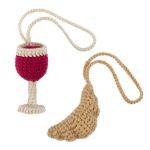 Набор для вязания игрушки Miadolla AMG-MN-0151, Вино и круассан, 7 см