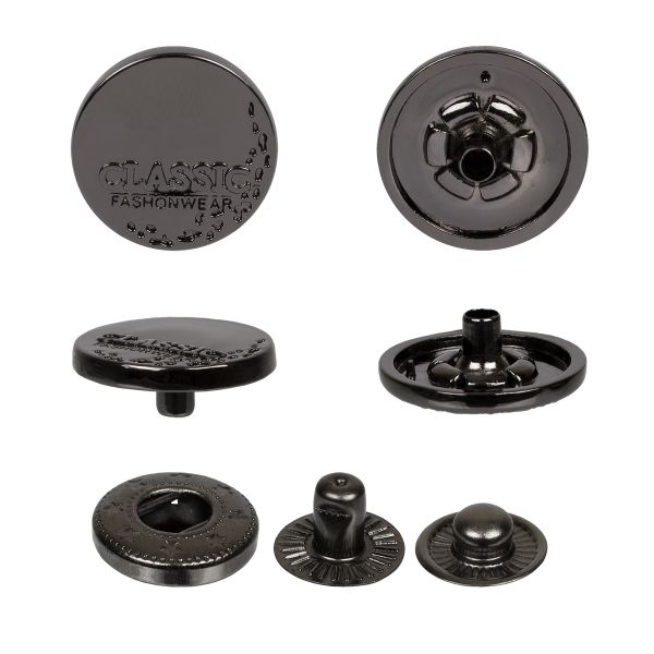 Кнопка Альфа (S-образная) ⌀15.0 мм, 36 шт, металл, нерж., 06 черн.никель, MIKRON JK 007