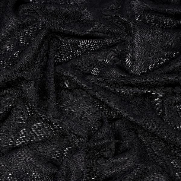 Сетка бельевая эластичная 155 г/м², шир.120 см / 130 метров, жаккард, цв.черный /OLG017/