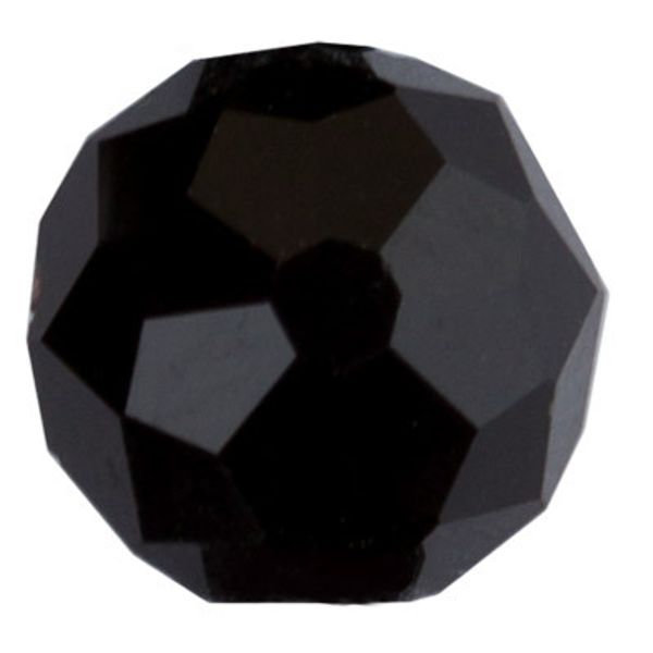 Бусины стекло 6х4 мм, нить 22 шт, №29 черный, Zlatka GBT-02