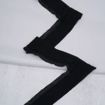 Кружево плиссированное 50 мм, / 45.72 метра, складка плиссе, двухслойное, цвет черный