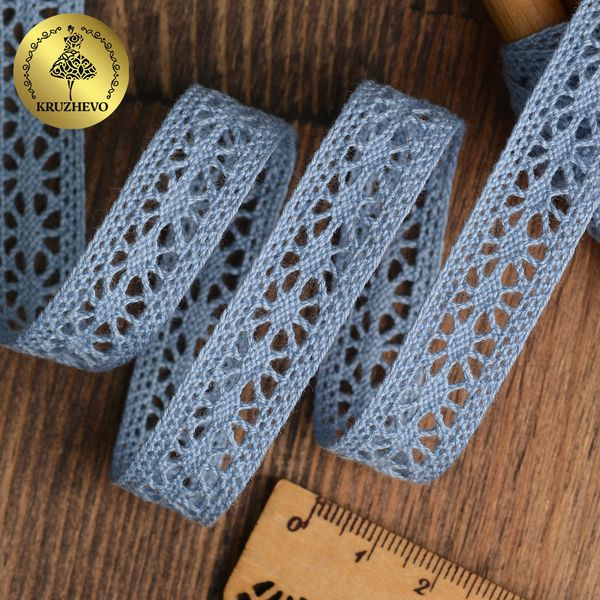Кружево вязаное (тесьма) 15 мм / 10 метров, 15.01.099 цв.23 голубой, 10 м, Kruzhevo