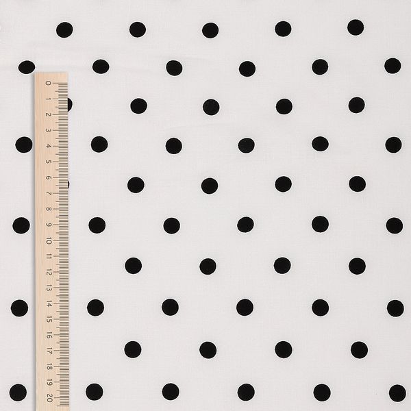 Штапель в горошек 90 г/м², 145 см / 2 метра, TBY.Vidt.04 цв.белый