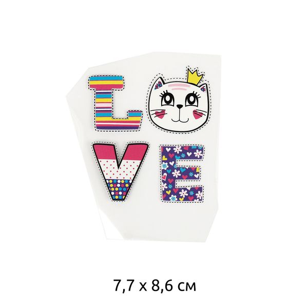 Термотрансфер TY.1318 LOVE 7,7х8,6см, уп.10 шт