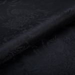 Ткань подкладочная (таффета) с рисунком 96 г/м², 100х145 см, 110 черный (растительный орнамент), Gamma JTR
