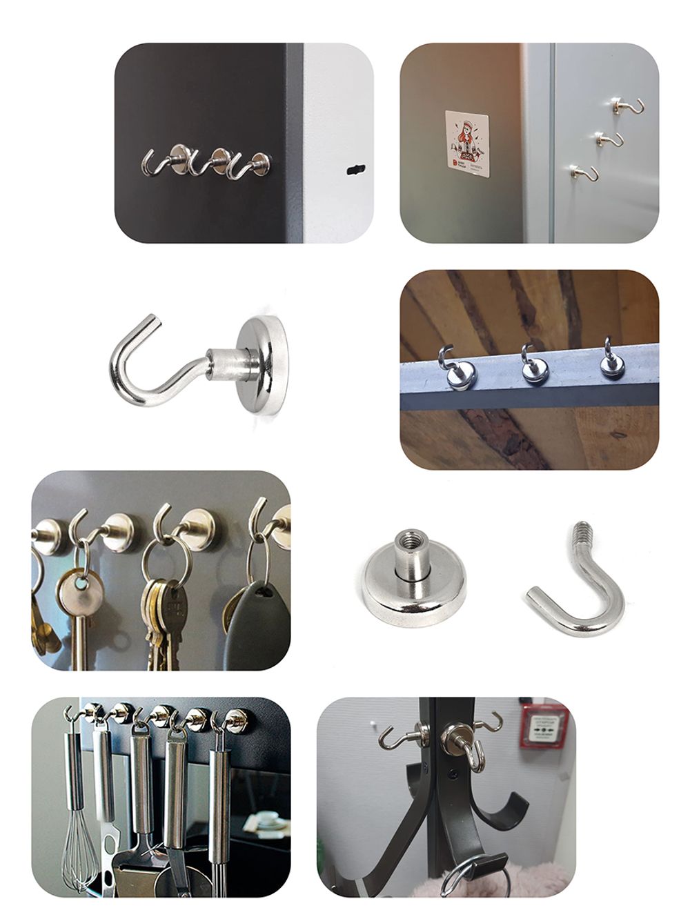 Крючок на неодимовом магните E20, 4 шт