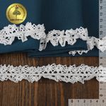 Кружево вязаное (тесьма) 30 мм / 10 метров, на резинке, цв.02 белый, Kruzhevo