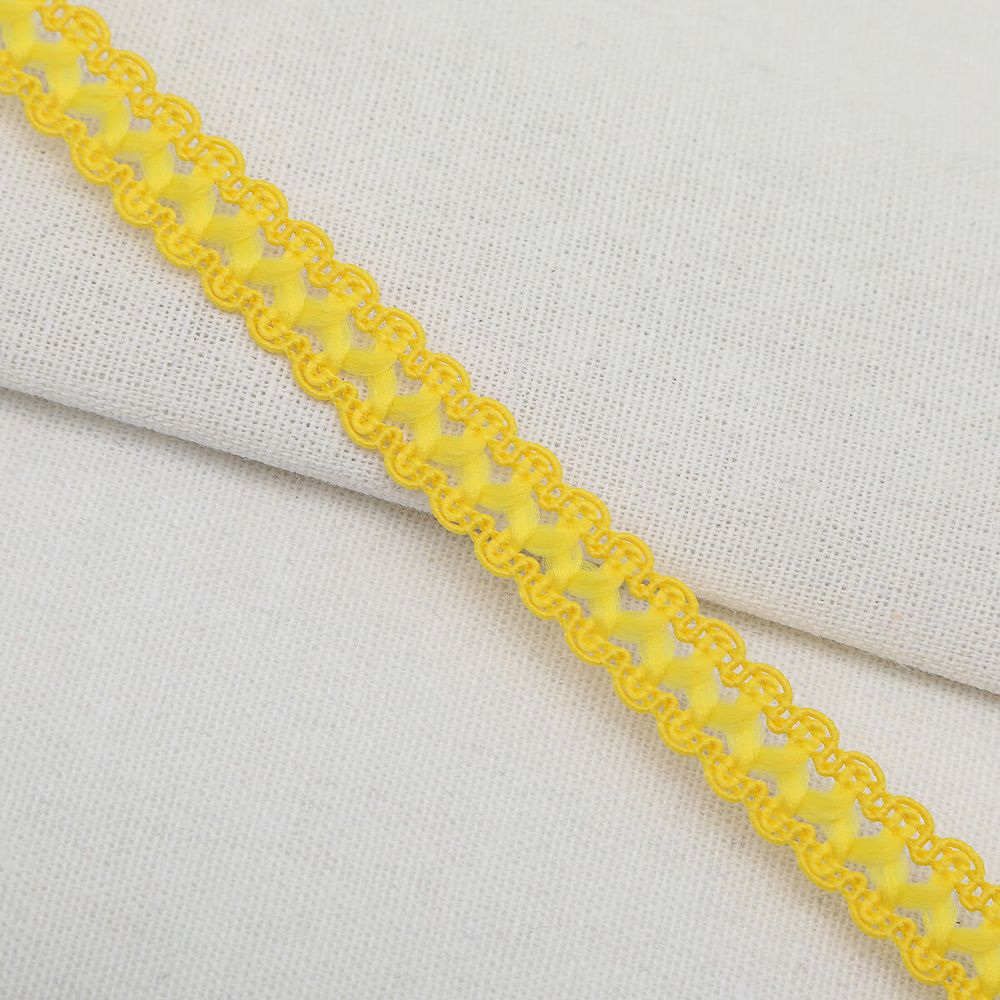 Тесьма отделочная вязаная 17 мм, 10 м, желтый