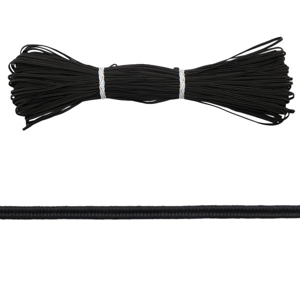 Шнур сутажный ⌀3.0 мм / 50 метров, черный