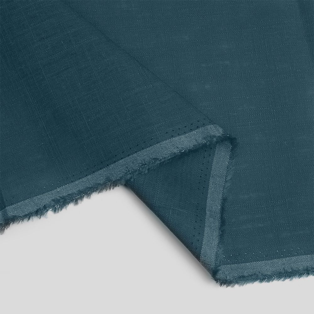 Льняная ткань 190 г/м², шир 140 см, цв.24 джинса, рул 10м /TOS/