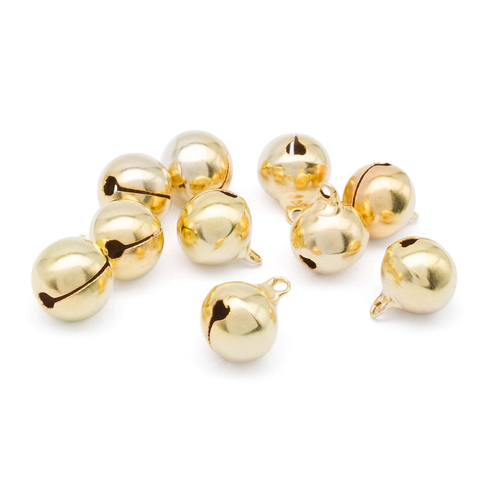Бубенчики круглые 16 мм, золотой, 10 шт, 2AR239
