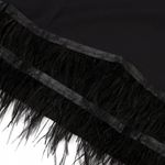Перья на ленте декоративные Страус FBY-08-100 8см черный уп.2м
