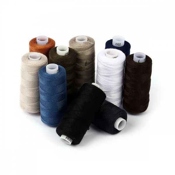 Швейные нитки (набор) 20/3 джинсовые, 10 кат. по 150 м, 100% п/э, цв.ассорти 2