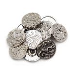 Часть кнопки Альфа (S-образная) ⌀20 мм (A-часть), 5/20 никель мет фигурный узор, 20 шт