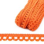 Кружево вязаное (тесьма) 10 мм / 25 метров, рис.9441 (оранжевая) С3805Г17