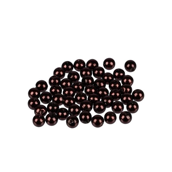 Бусины пластик ⌀6 мм, 50±2 шт, №22 т.коричневый, Zlatka PB-1