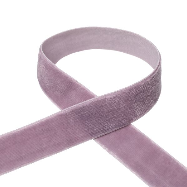 Лента бархатная (тесьма) эластичная 20.0 мм / 16.5±0.5 метра, №609 (17-1605) сиреневый, Blitz VRE-20