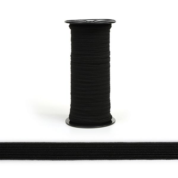 Резинка бельевая (стандартная) 8.0 мм / 100 метров, черный, 001-08