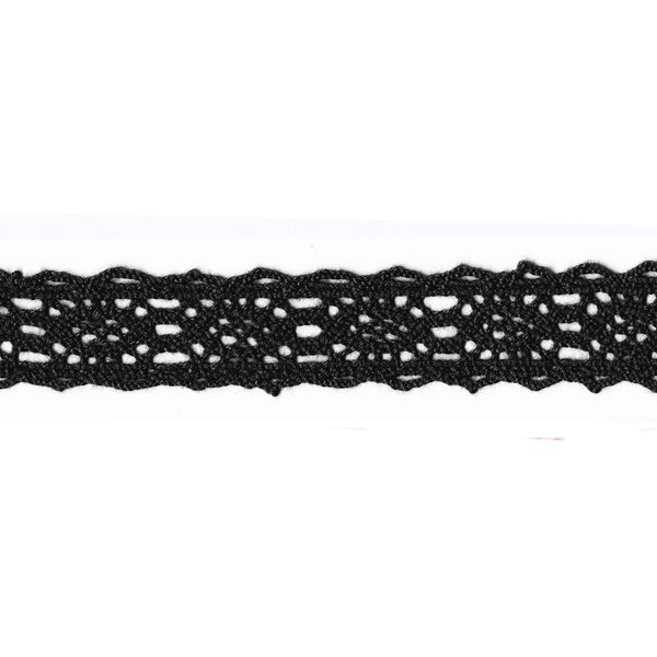 Кружево вязаное (тесьма) 20 мм / 22.8 м, 113 черный, Gamma HVK-07
