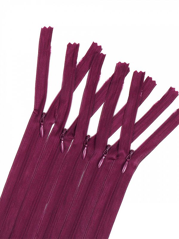 Молния потайная (скрытая) Т3 (3 мм) 1 зам., н/раз., 20 см, цв.F143 фиолетовый уп.50 шт