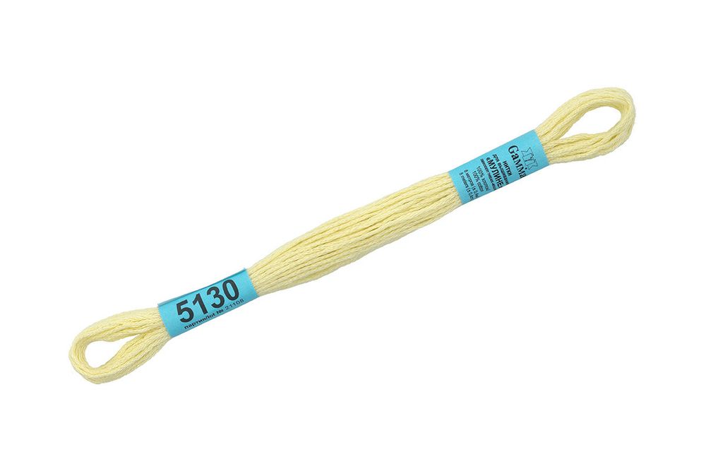 Мулине Gamma 100% хлопок, цв.5130 бл.желтый, 24 мотка по 8 метров