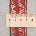 Лента (тесьма) жаккардовая 30.0 мм / 25±1 метров, рис. 9854, красный/зеленый/белый, С3881Г17