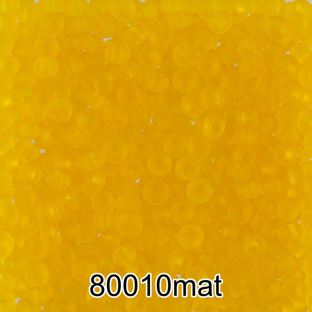 Бисер Preciosa 10/0 (2.3 мм), 500 г, 80010 mat (Ф640) желтый мат.