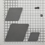 Набор заплаток пришивных из кожи, ромб 4х5,6см, 6х8,4см, 8х11,2см, с перфорацией, 3 шт (07 серый), 9405