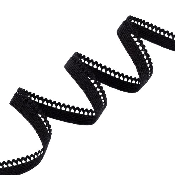 Резинка бельевая (ажурная) 10.0 мм / 25 метров, черный-3, Blitz DT-12