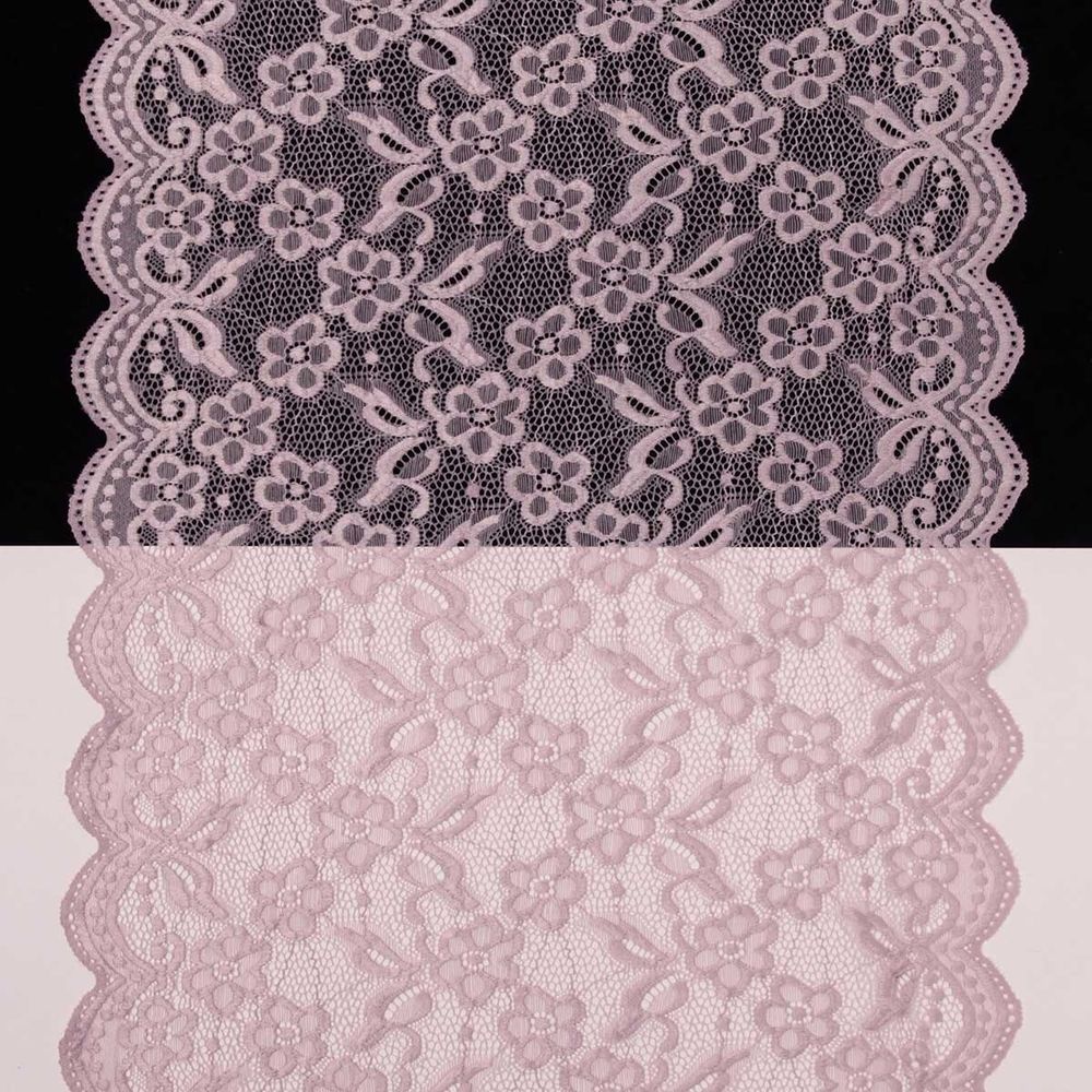 Кружево бельевое эластичное 400 мм / 13.72 м, цв. C344 пудровый