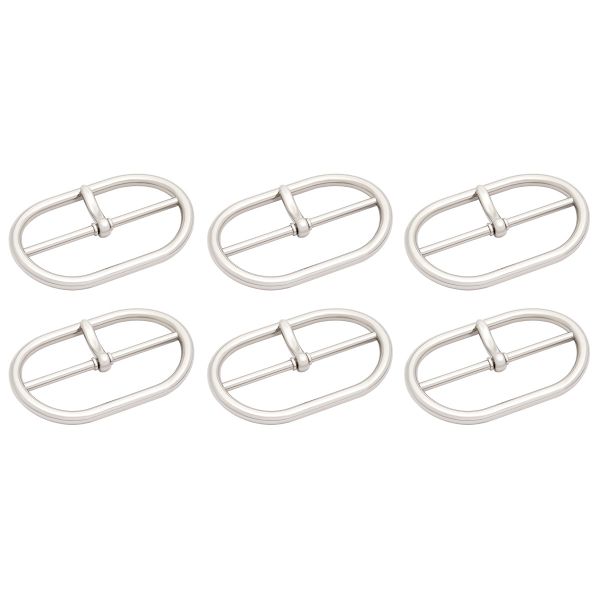 Пряжка овальная 50 мм, металл (Nickel Серебро (никель)), МВ_2301, 6 шт