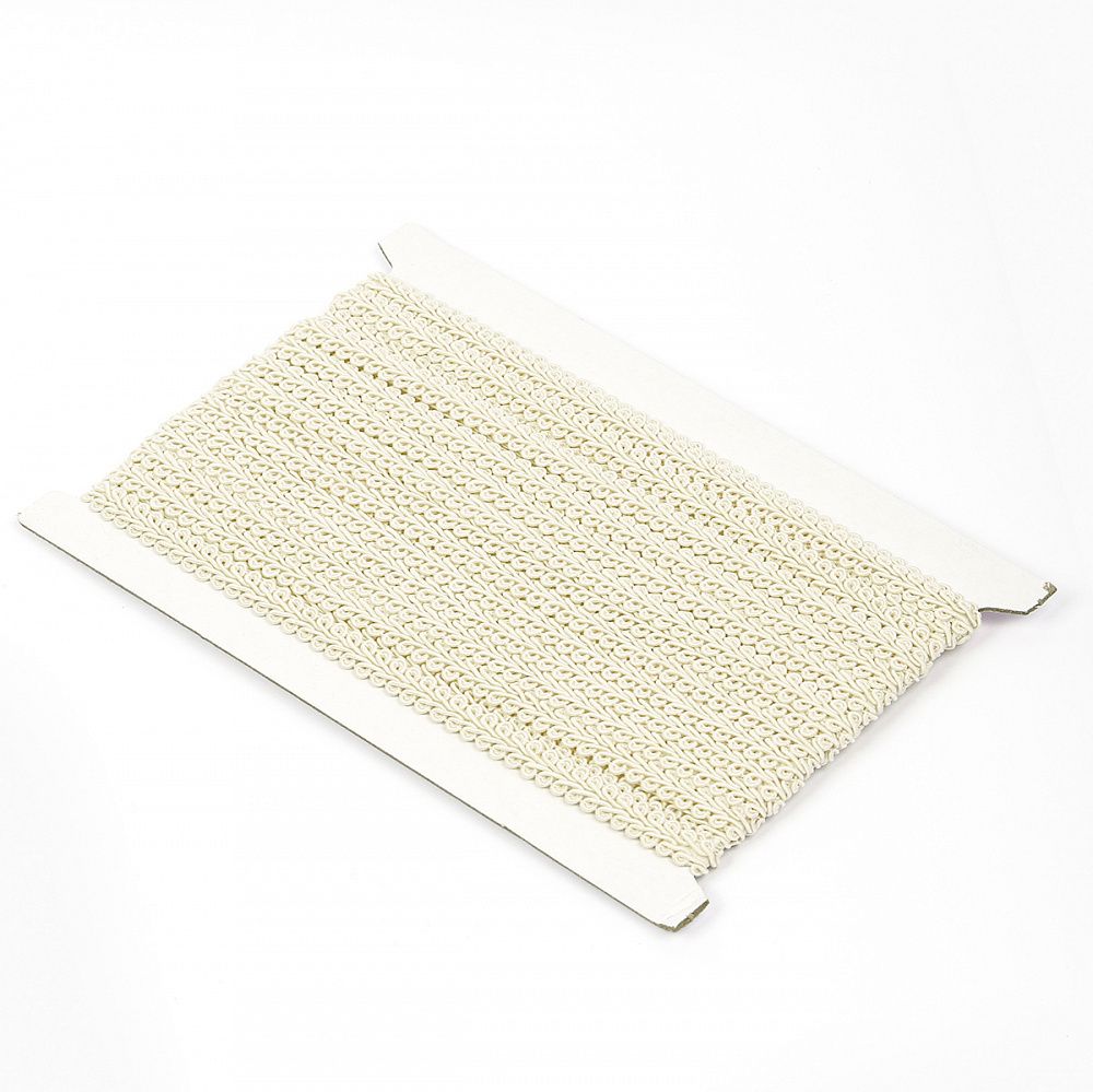 Тесьма Шанель плетеная 12 мм, 0384-0018 цв.02 молочный уп.9м