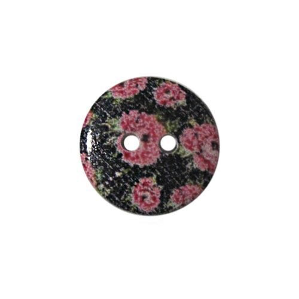 Пуговицы дерево декоративные Цветы 15мм (цвет 300), 100 шт