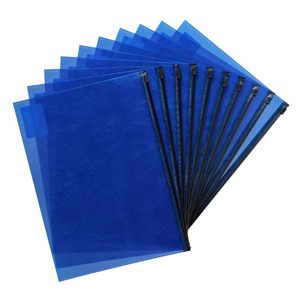 Папка-конверт на ZIP-молнии A4 180 мкм волокно, 10 шт, синий ЕС21123002, Expert Complete ЕС21123002