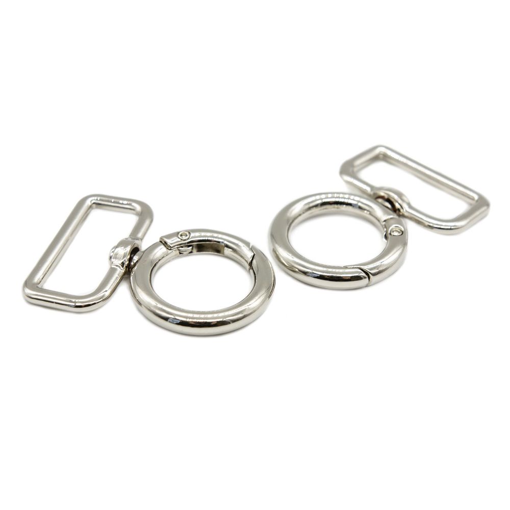 Карабин металл 25.0 мм, никель, 4 шт