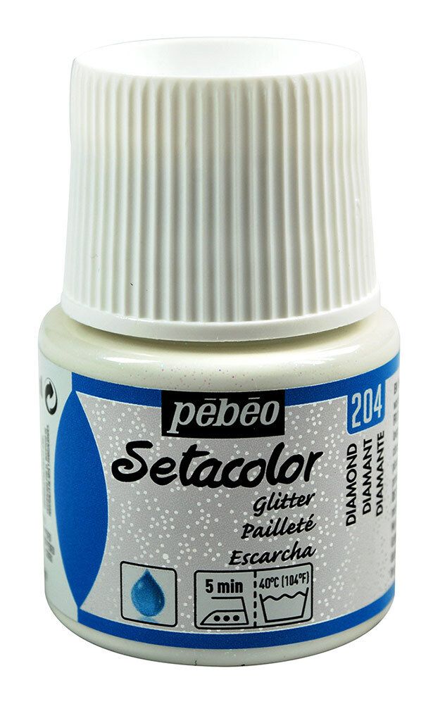 Краска для светлых тканей с микро-глиттером Pebeo Setacolor 45 мл, 329204 бриллиант, Pebeo
