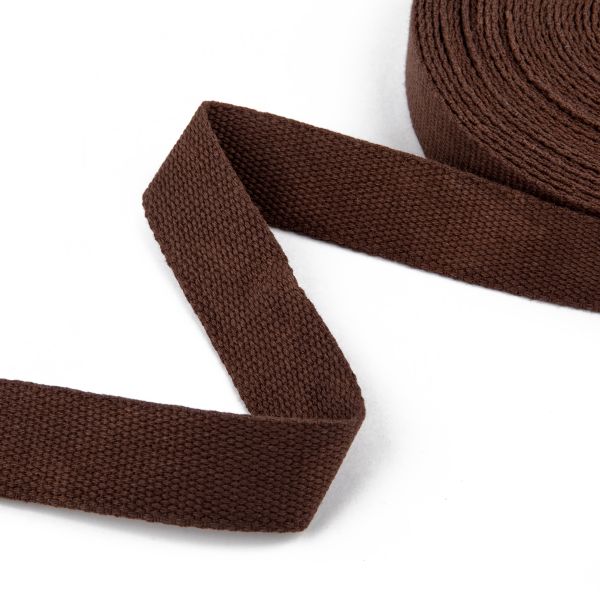 Стропа (ременная лента) 30 мм / 10 метров, толщ. 1.92 мм, [24.75 г/пог.м], 100% х/б, коричневый, Gamma G301C