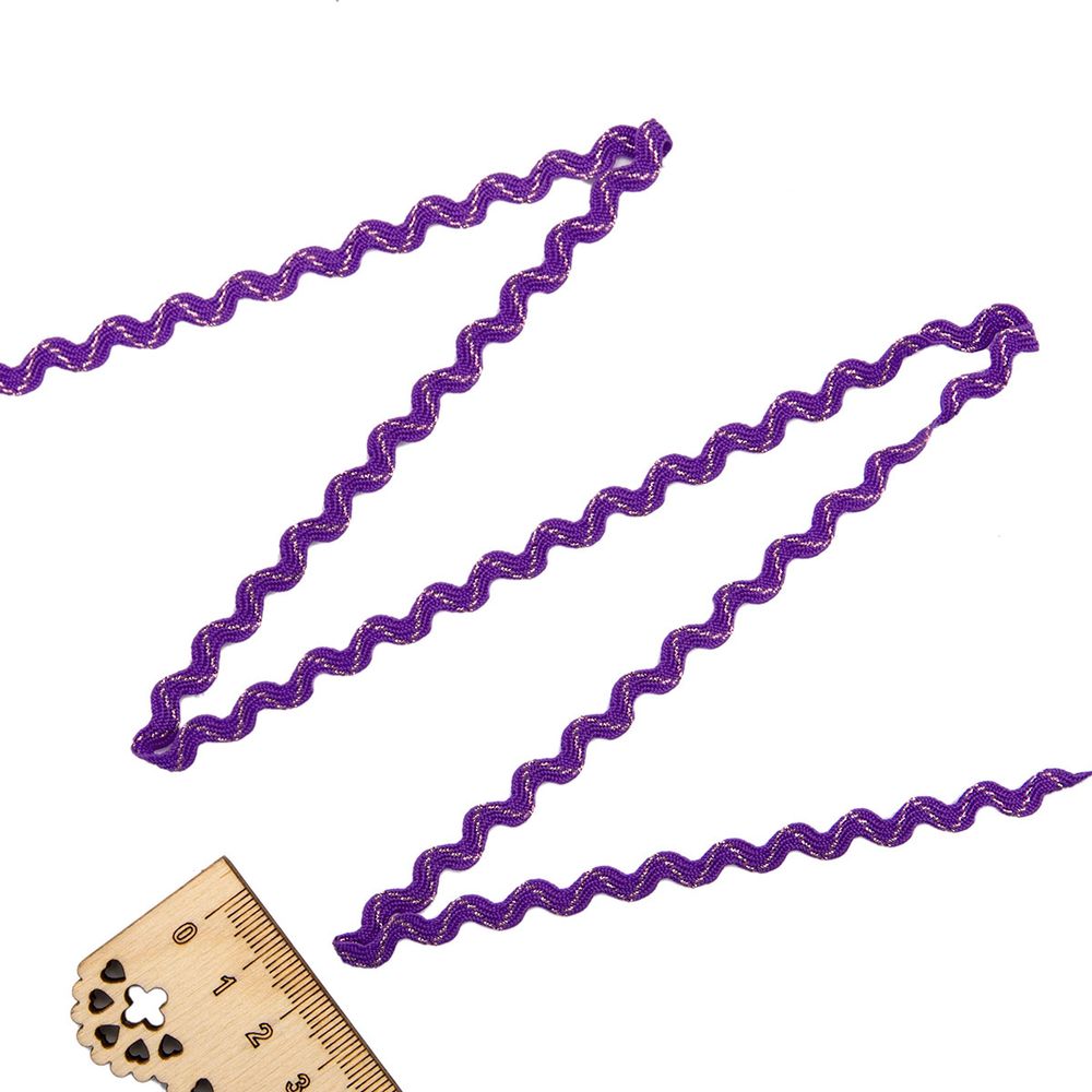 Тесьма вьюнчик с метанитью, 5 мм / 20 м (фиолетовый), С3584