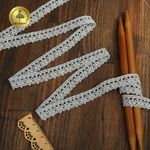 Кружево вязаное (тесьма) хлопковое 18мм арт.TR.1006 цв.серый, уп.10м, Kruzhevo