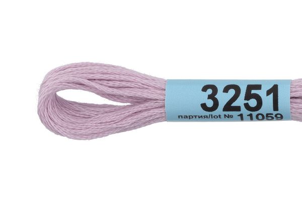 Мулине Gamma 100% хлопок, цв.3251 св.сиреневый, 24 мотка по 8 метров