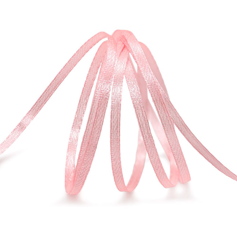 Лента атласная 2-сторонняя 3.0 мм / 100±2 метров, (010 св. розовый), Globus