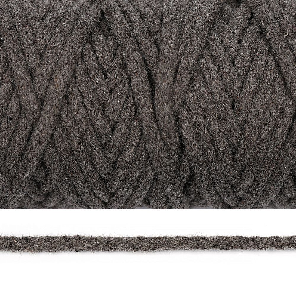 Шнур круглый х/б ⌀5.0 мм / 50 метров, 2114 серо-коричневый