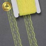 Кружево отделочное в стиле "трикотаж" 20 мм, диз. 280, цв.13 желтый, уп. 27,4 м