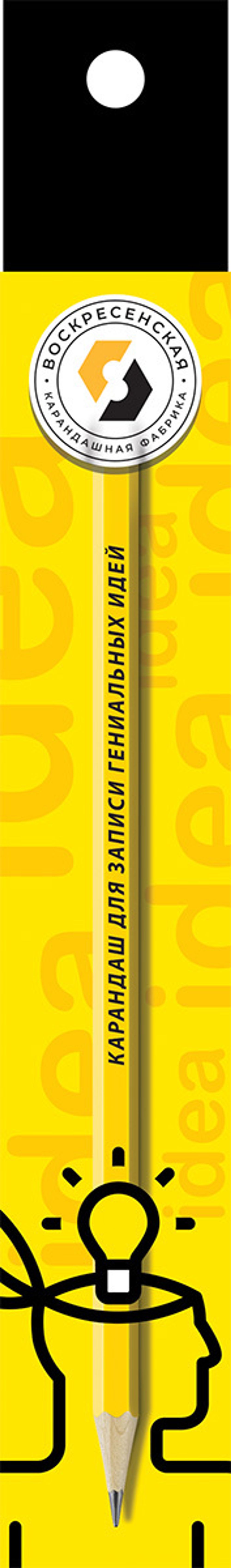 Карандаш чернографитный заточенный ТМ (HB), 4 шт, карандаш для записи гениальных идей, ВКФ SUV-011