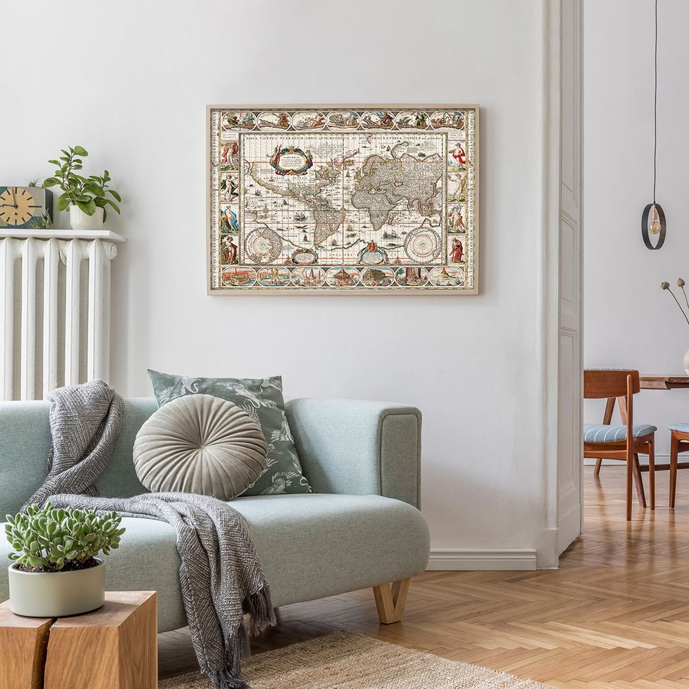 Пазл. Премиальная коллекция 2000 элементов, TOP-PZL-2000/01 Географическая карта мира (1635-1649), Фрея