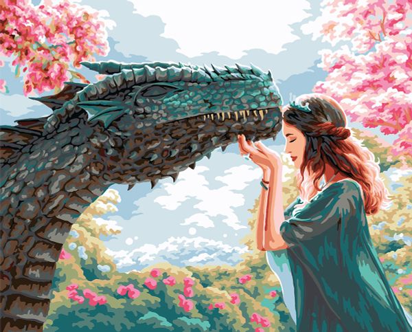 Картина по номерам Фрея, Принцесса драконов, 50х40 см